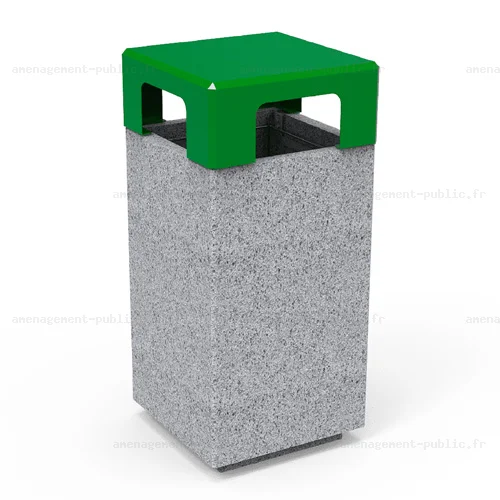 Corbeille cubique béton